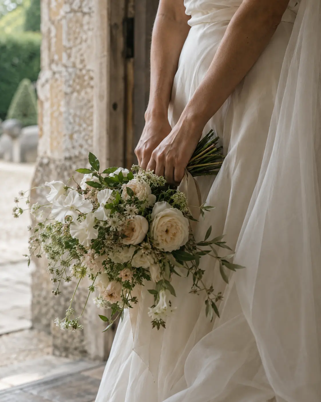Sample editorial detail of a wedding bouquet